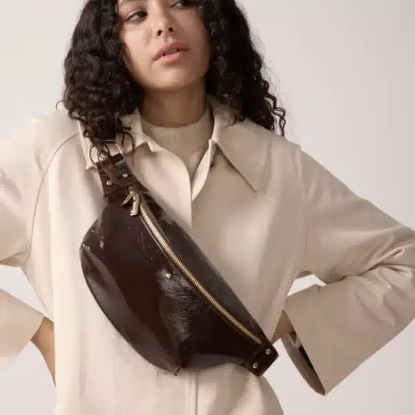 Sac Banane Nicole Choco Verni - Maradji