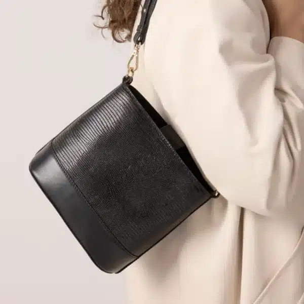 Sac Small Marlon Noir Lézard - Maradji