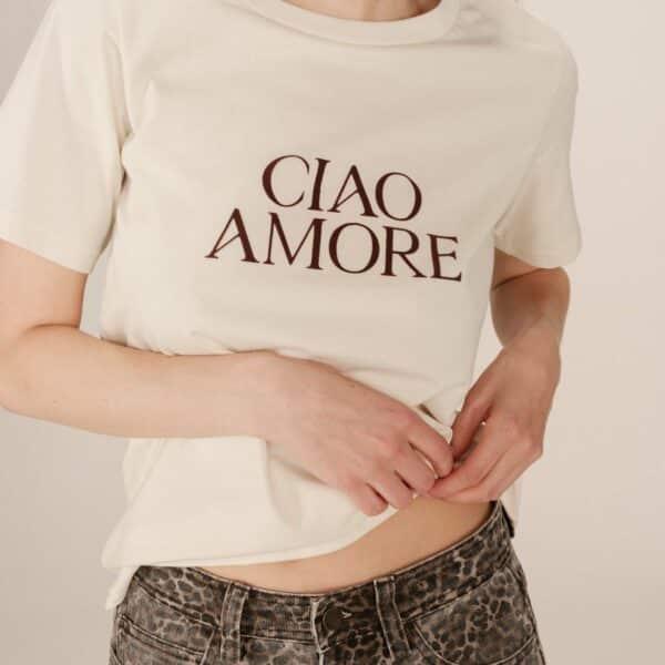 Tshirt imprimé Ciao Amore Ivoire Soft - Grace & Mila