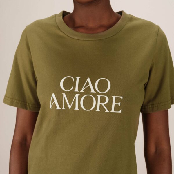 Tshirt imprimé Ciao Amore Olive Soft - Grace & Mila