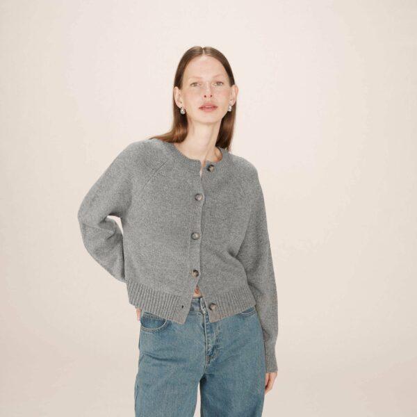 Cardigan gris Sanders - Grace & Mila