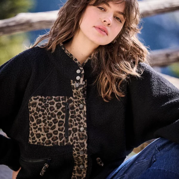Veste Giana noir et léopard - Laure + Max