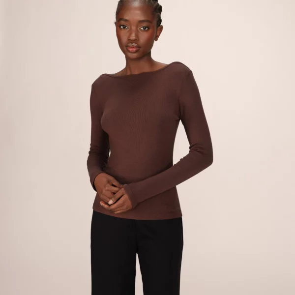 Top col bateau chocolat Stanley - Grace & Mila