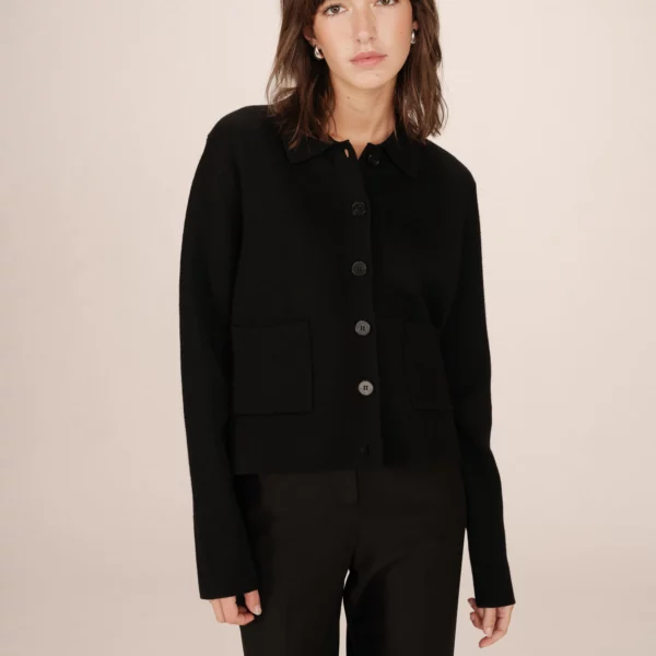 Cardigan boutonne noir Sailor - Grace & Mila