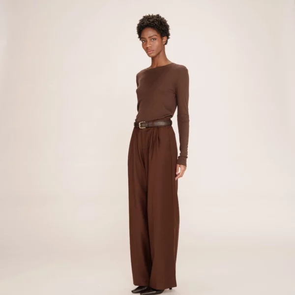Pantalon de tailleur chocolat Tatum - Grace & Mila