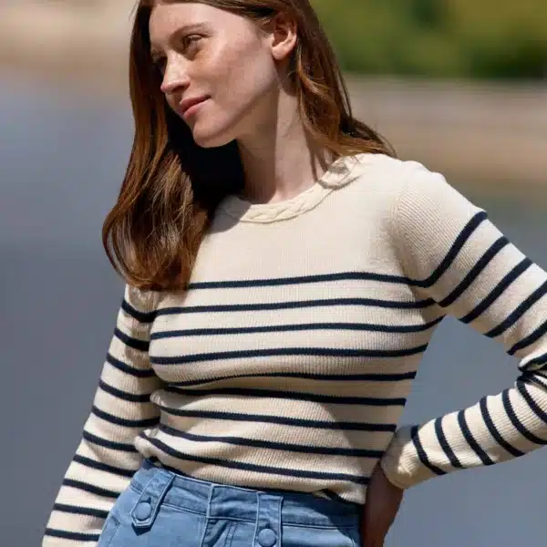 Pull marinière écru/marine - Manel -  La Petite Étoile
