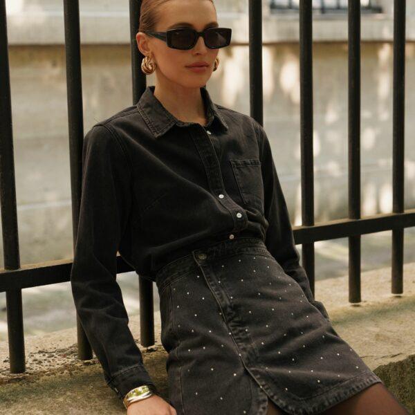 Jupe Jusline demim gris - Oraije