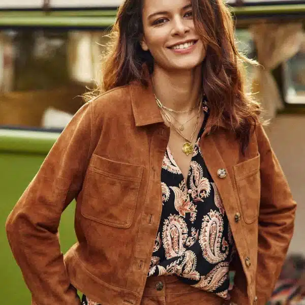 Veste en cuir camel - Virgina -  La Petite Étoile