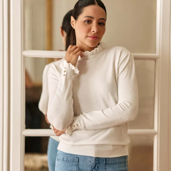 Pull col montant écru - Solferinos - La Petite Étoile