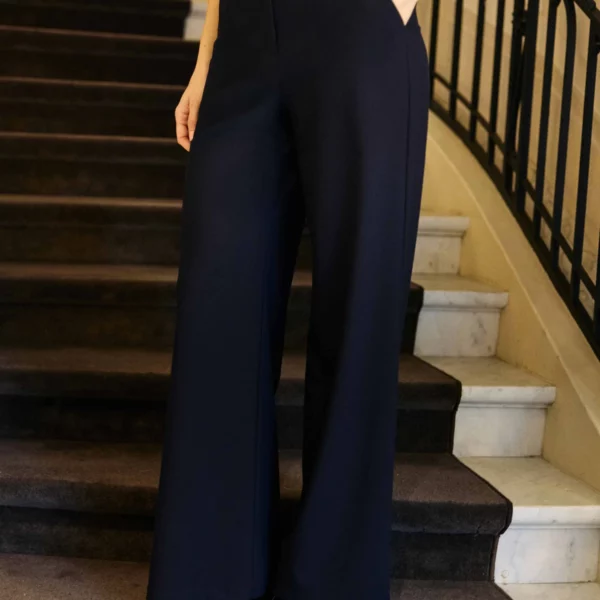 Pantalon taille haute marine - Pross - La Petite Etoile