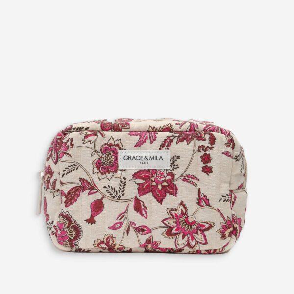 Trousse matelassée fleurs Vanette