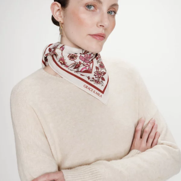 Foulard en coton à fleurs Verlisse - Grace & Mila