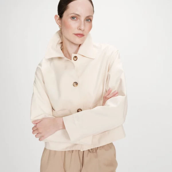Veste courte en coton écru Véronica  - Grace & Mila