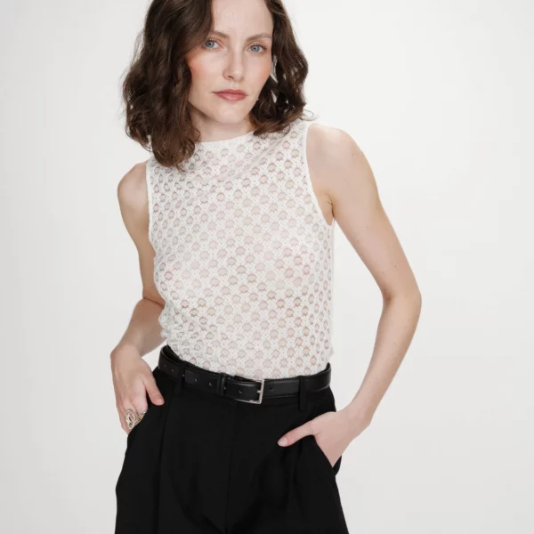 Top col rond en dentelle noir Vintie - Grace & Mila