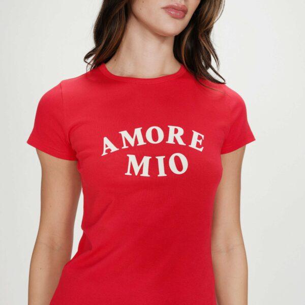 Tshirt imprimé velours rouge Valerio - Grace & Mila