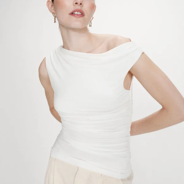 Top sans manche drapé Ivoire Valley  - Grace & Mila