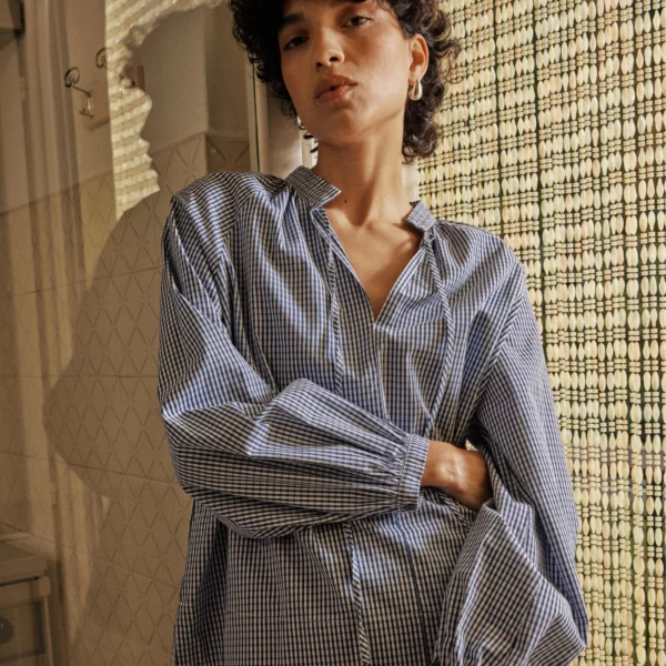 Blouse coton à carreaux Marine Varry  - Grace & Mila