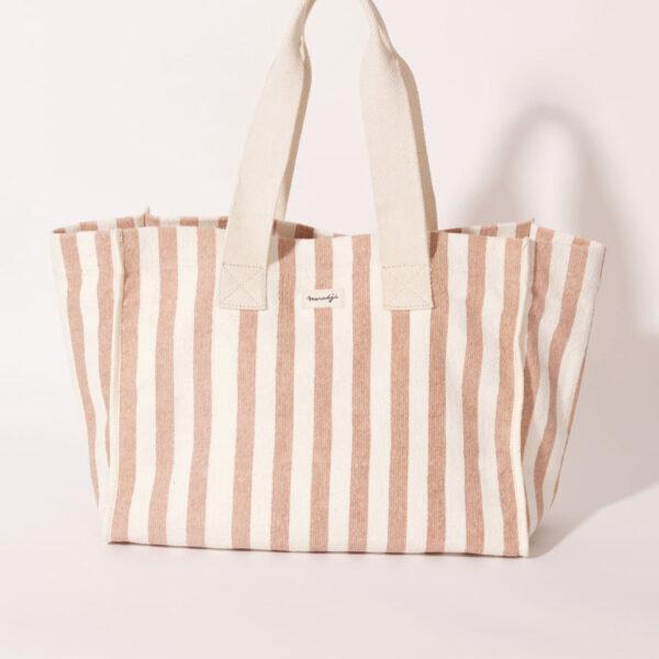 Cabas Nina Rayé rose - Maradji