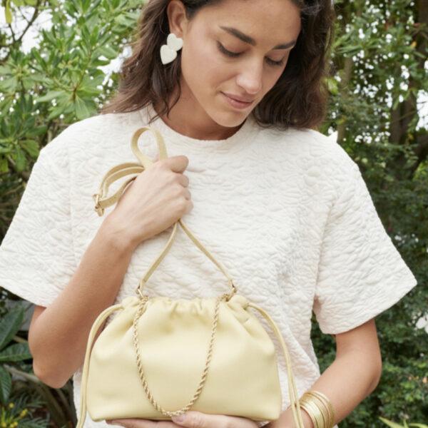 Pochette cuir Suéde Tessa Citron Suede - Maradji