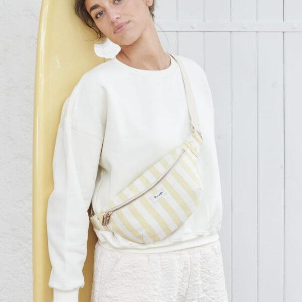 Sac banane Nicole Rayé Citron - Maradji