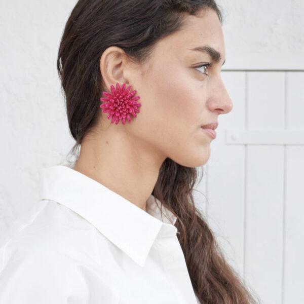 Boucle d'oreilles Oursin Fuchsia Oursin Fuchsia-  Maradji