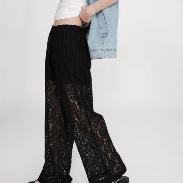 Pantalon en dentelle noir Vincent - Grace & Mila