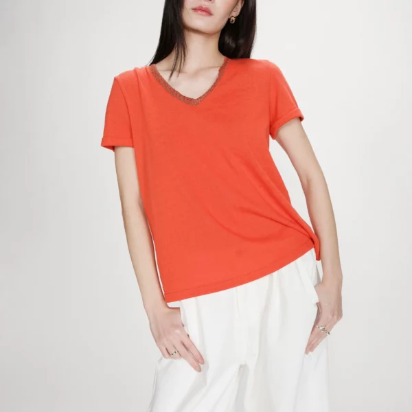 Tshirt Col V Sanguine Vasco - Grace & Mila