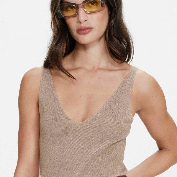 Top débardeur lurex or paillette - Grace & Mila