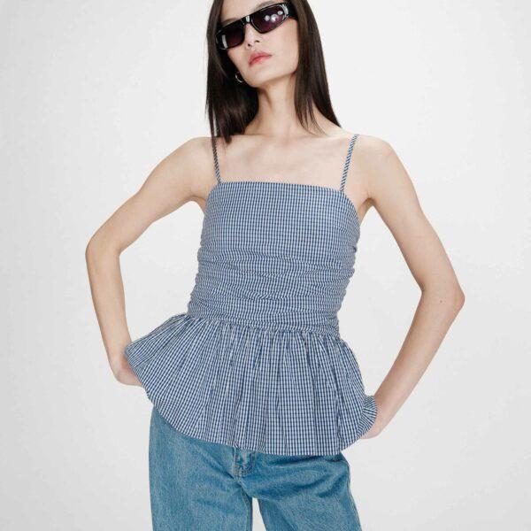 Top peplum ajusté marine valo  - Grace & Mila