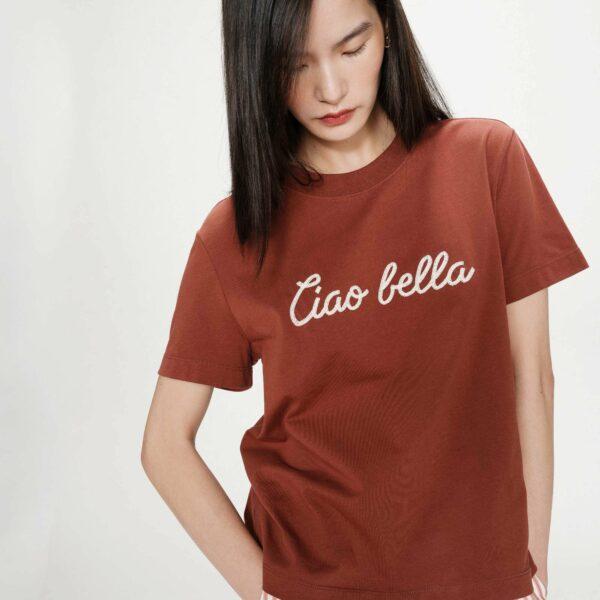 Tshirt à message terracotta Vanders  - Grace & Mila