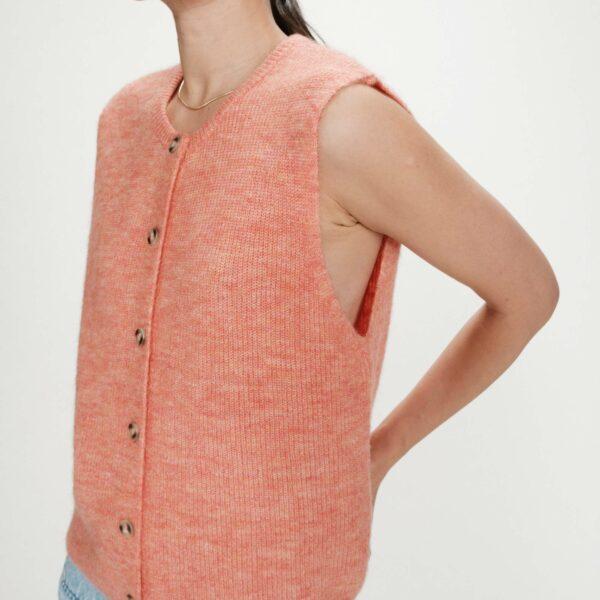 Cardigan sans manches corail Vallando - Grace & Mila