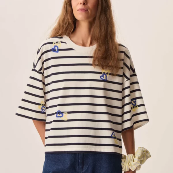 Marinière Fionna Coeur indigo / beurre - Des Petits Hauts (Copie)