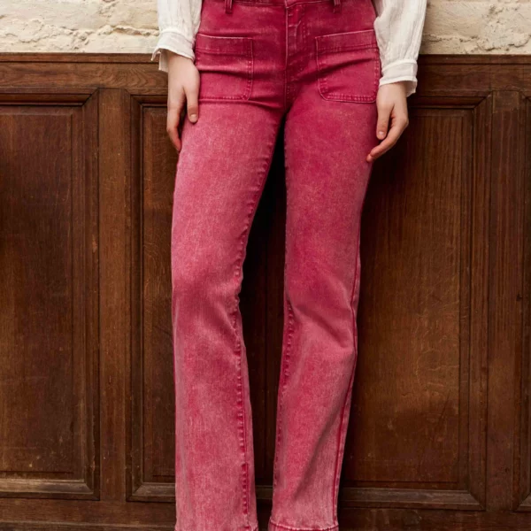 Sonny - Jean flare framboise - La Petite Étoile