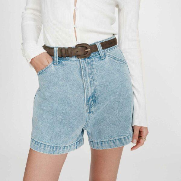 Short en jean taille haute skyblue verne  - Grace & Mila