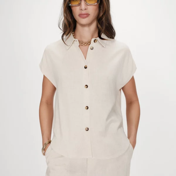 Chemise en lin fluide Sable Perez - Grace & Mila