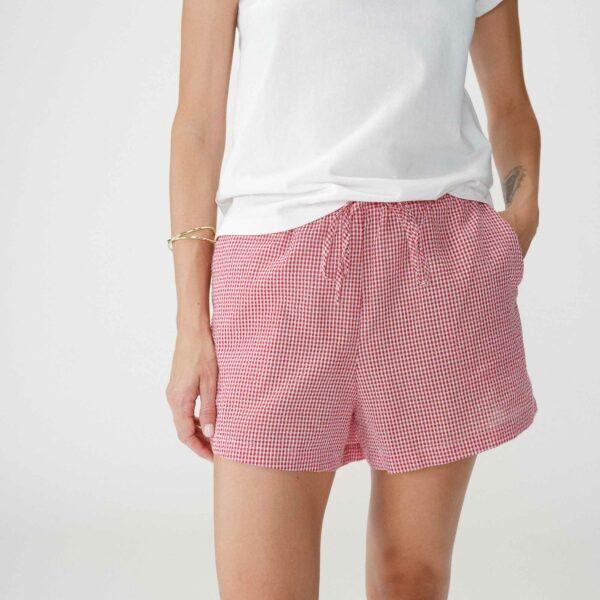 Short carreaux vichy en coton Waylen rouge - Grace & Mila