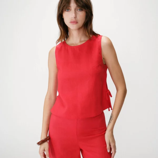 Top droit sans manche rouge wesca - Grace & Mila