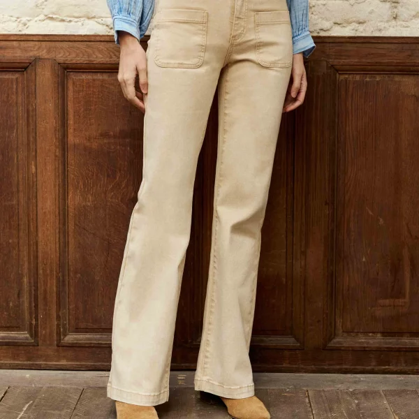 Sonny - Jean flare beige - La Petite Étoile